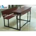 High Quality Double Wooden Desk and Chair Set for Sale